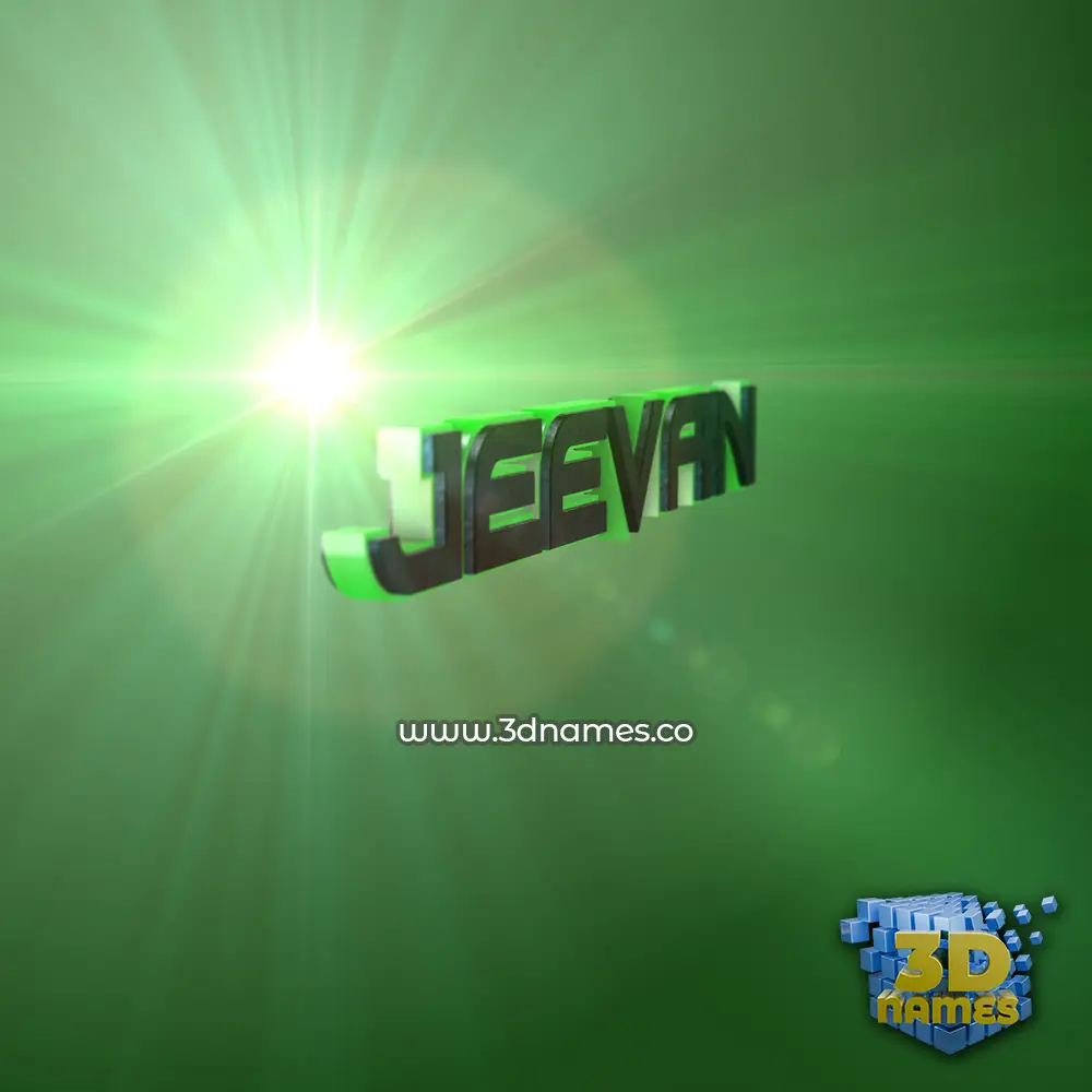 jeevan in Green Light style - 3D name wallpaper