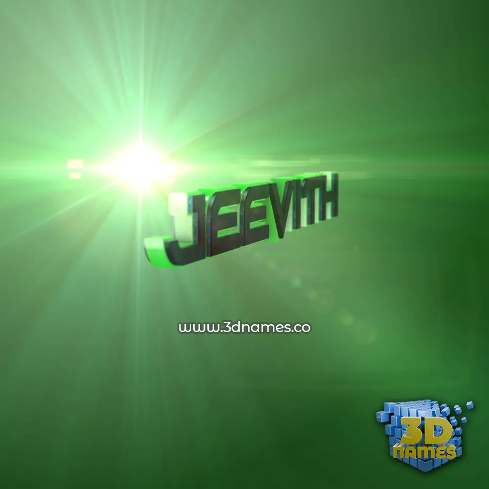 jeevith in Green Light style - 3D name wallpaper