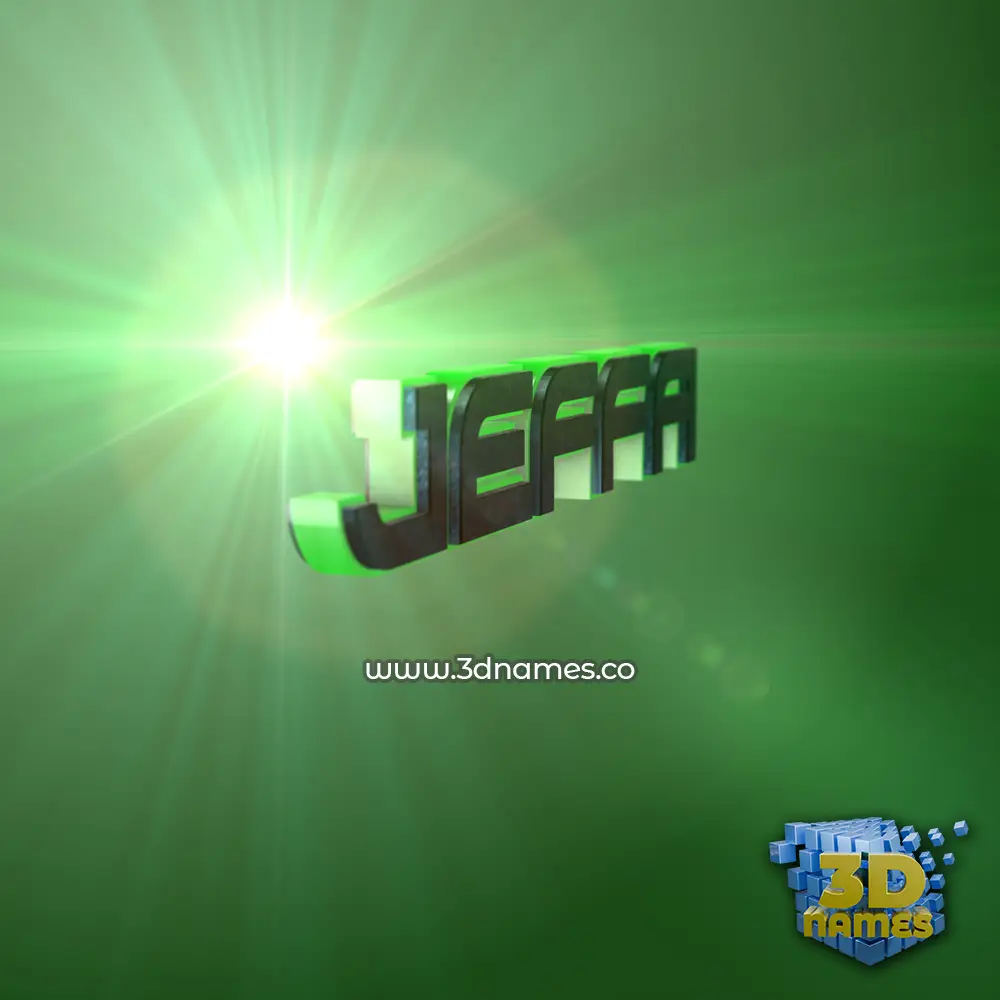jeffa in Green Light style - 3D name wallpaper
