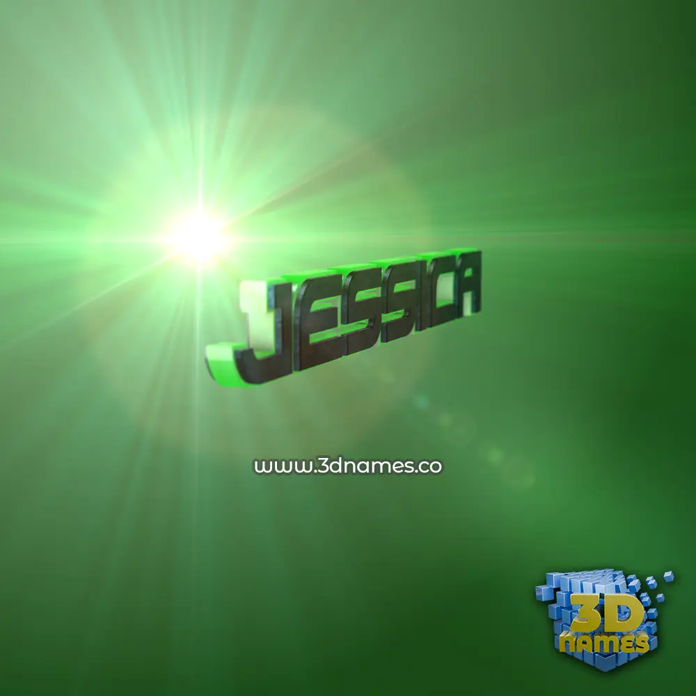 jessica in Green Light style - 3D name wallpaper