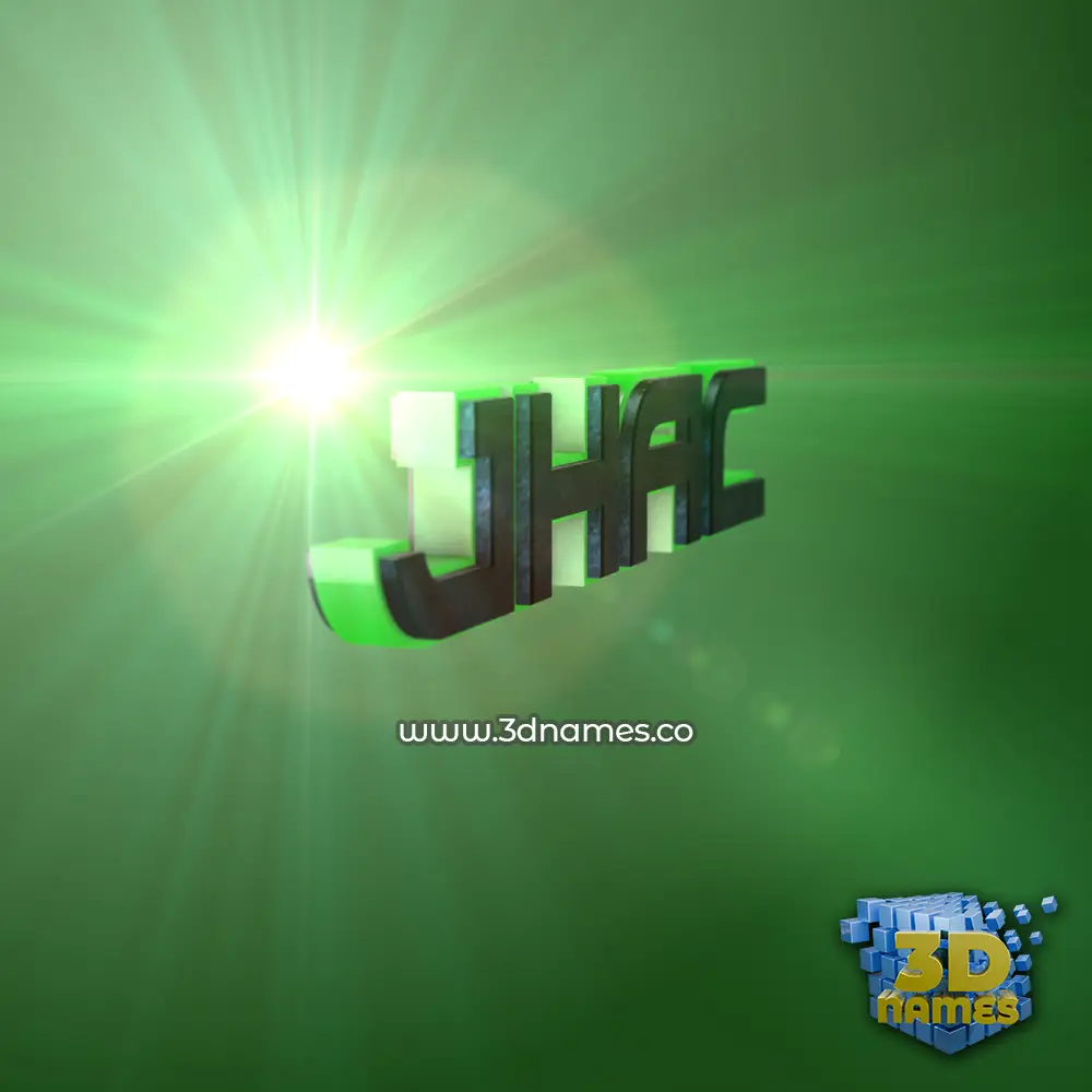 jhac in Green Light style - 3D name wallpaper