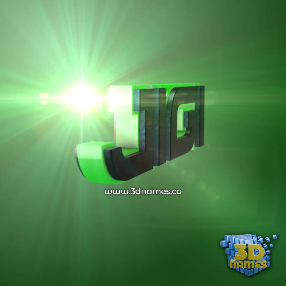 jigi in Green Light style - 3D name wallpaper