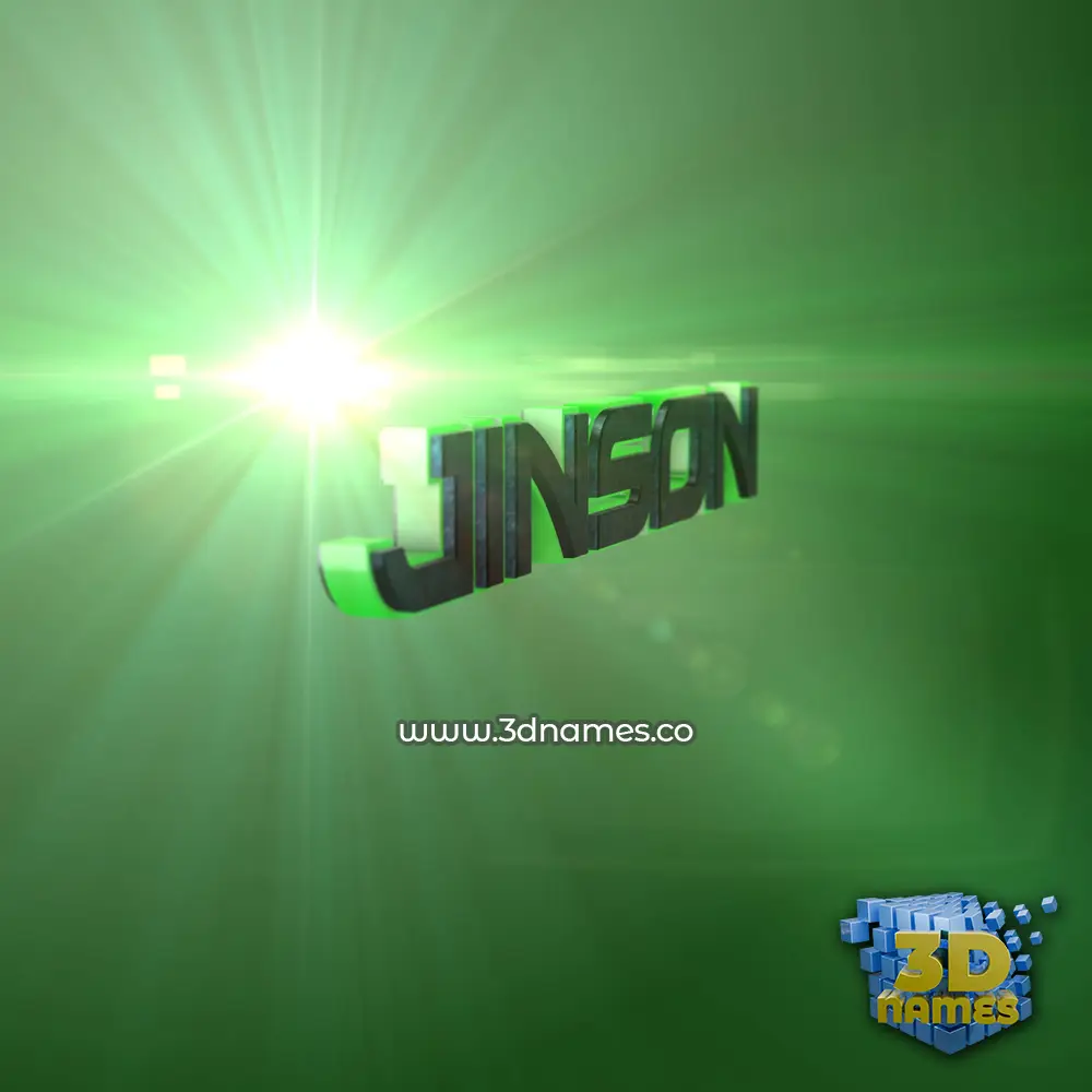 jinson in Green Light style - 3D name wallpaper