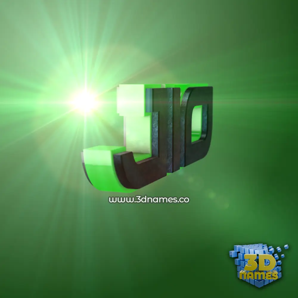 jio in Green Light style - 3D name wallpaper
