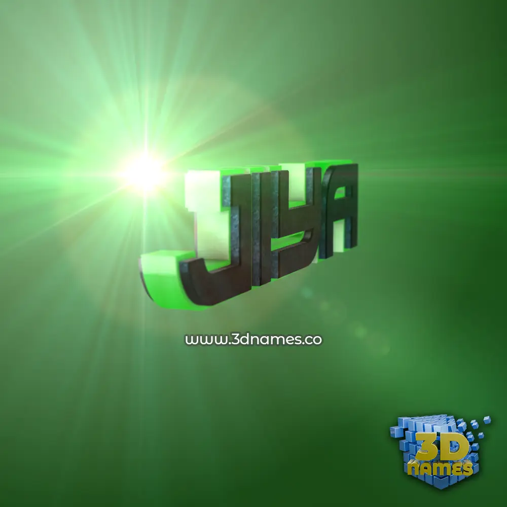 jiya in Green Light style - 3D name wallpaper