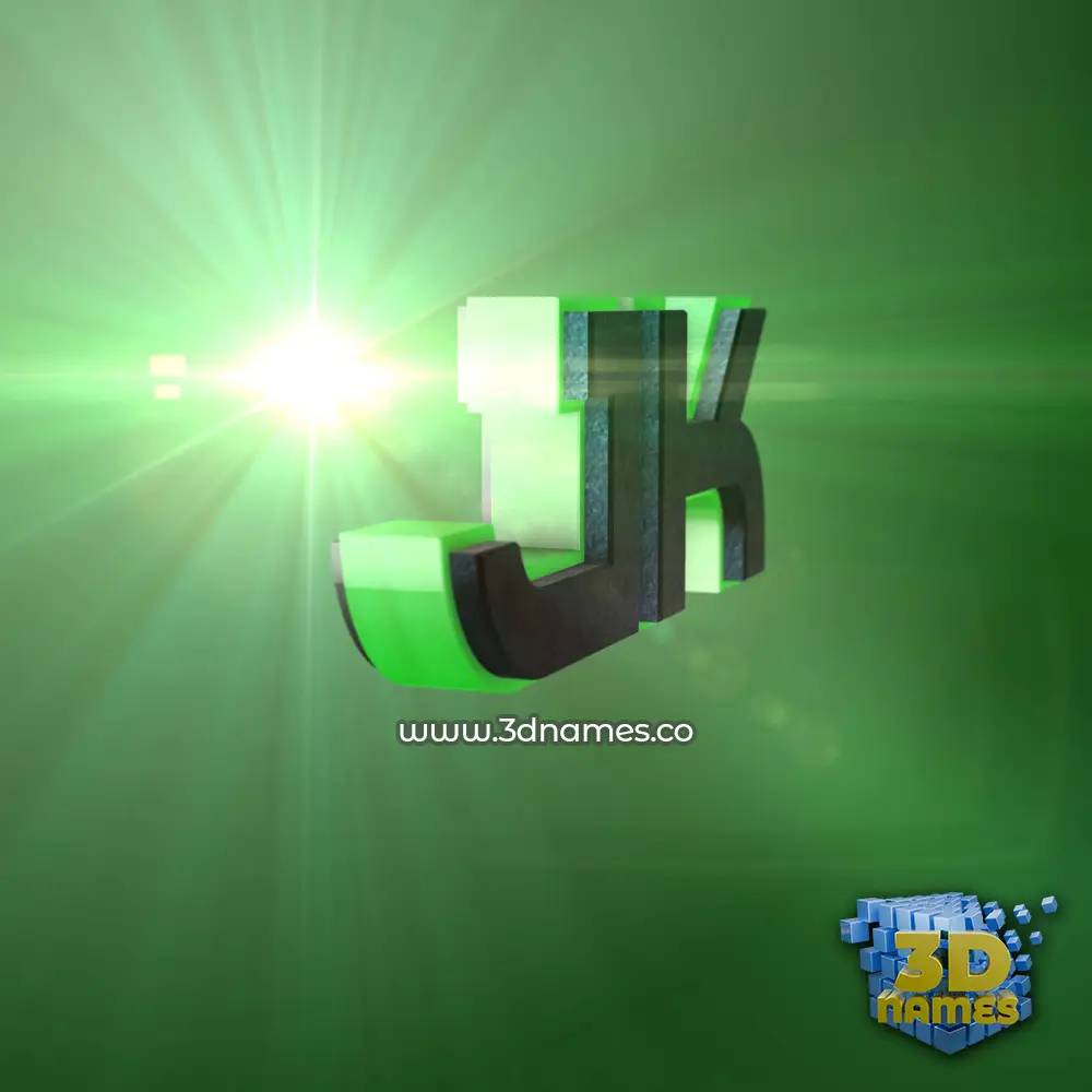 jk in Green Light style - 3D name wallpaper