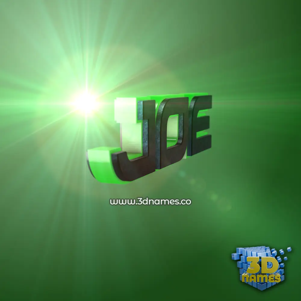 joe in Green Light style - 3D name wallpaper