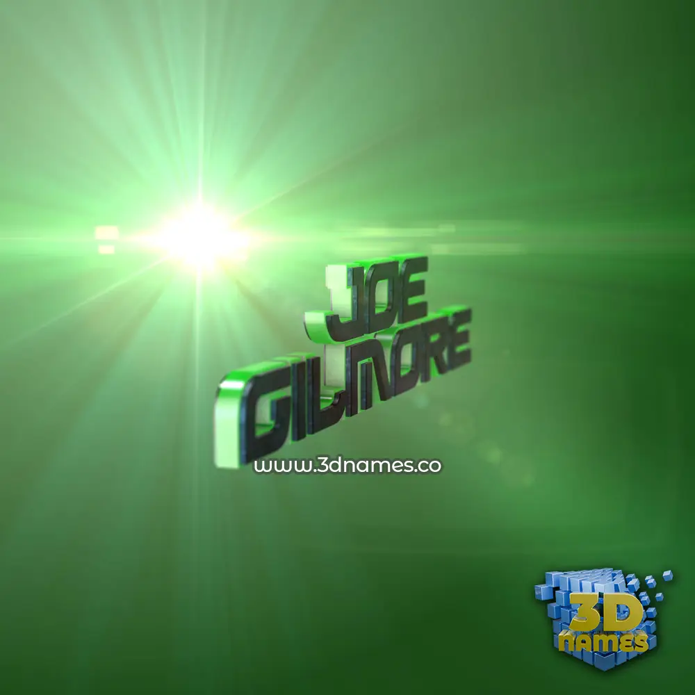 joe gilmore in Green Light style - 3D name wallpaper