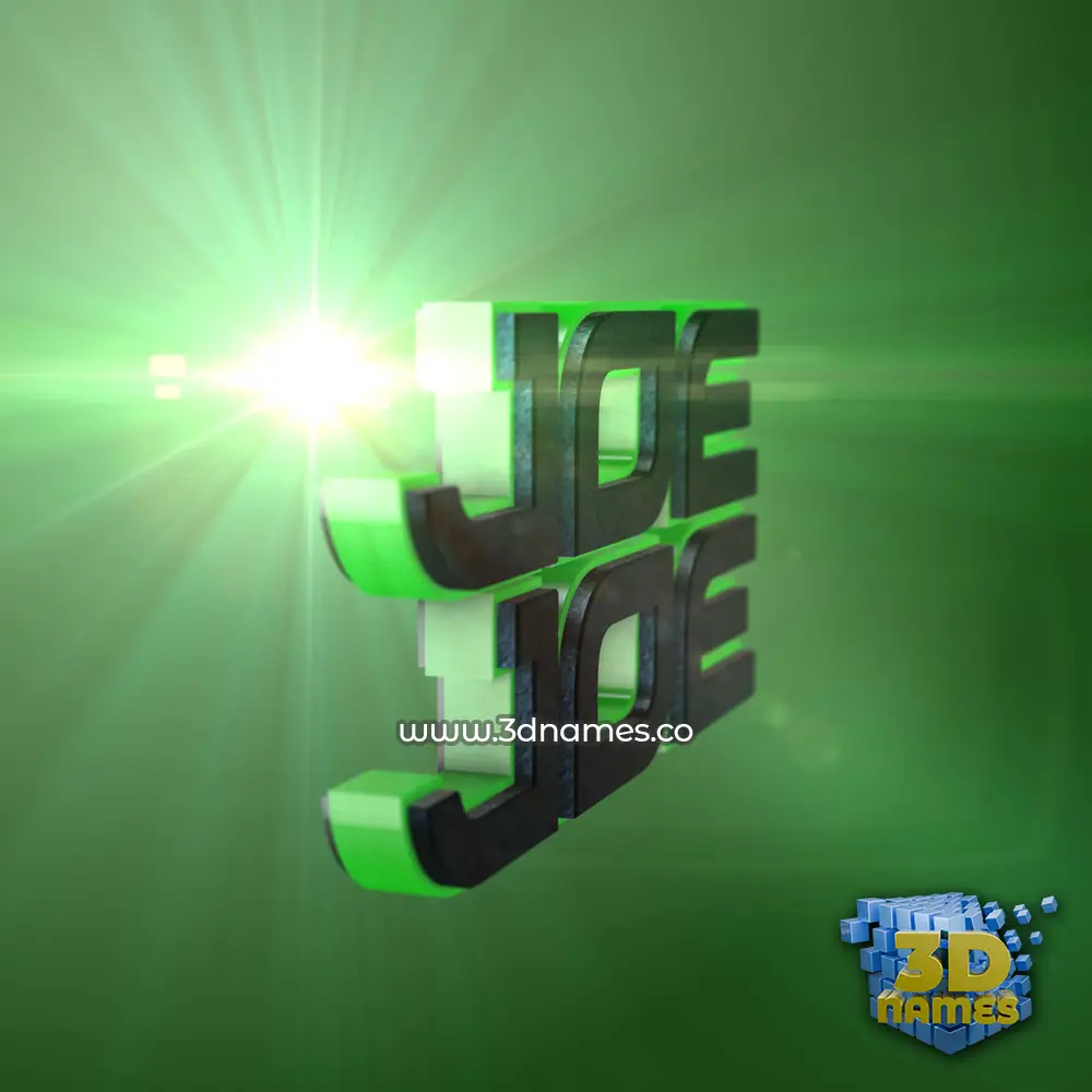 joe joe in Green Light style - 3D name wallpaper