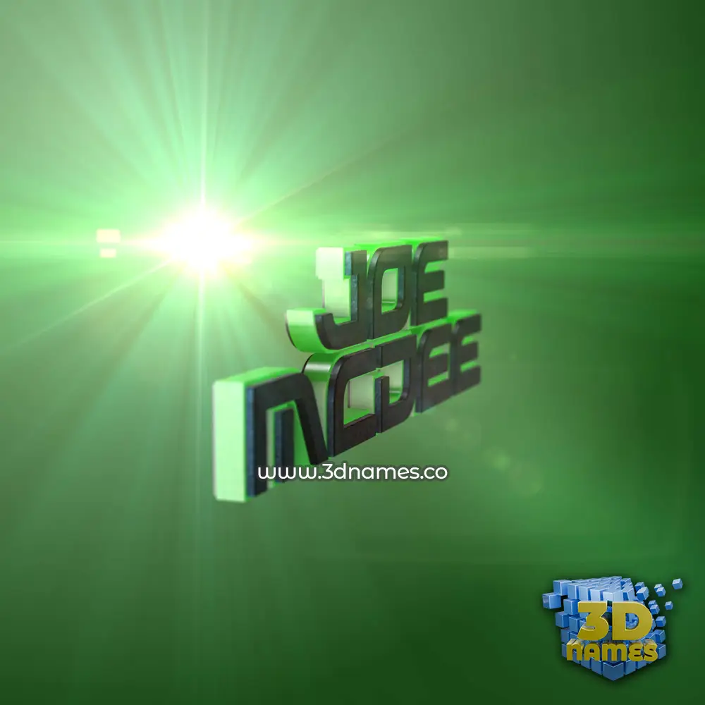 joe mcdee in Green Light style - 3D name wallpaper