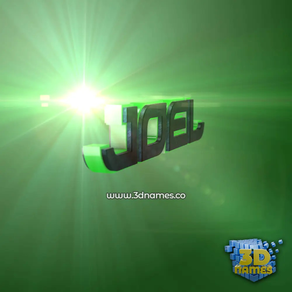 joel in Green Light style - 3D name wallpaper
