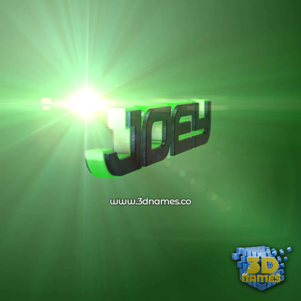 joey in Green Light style - 3D name wallpaper