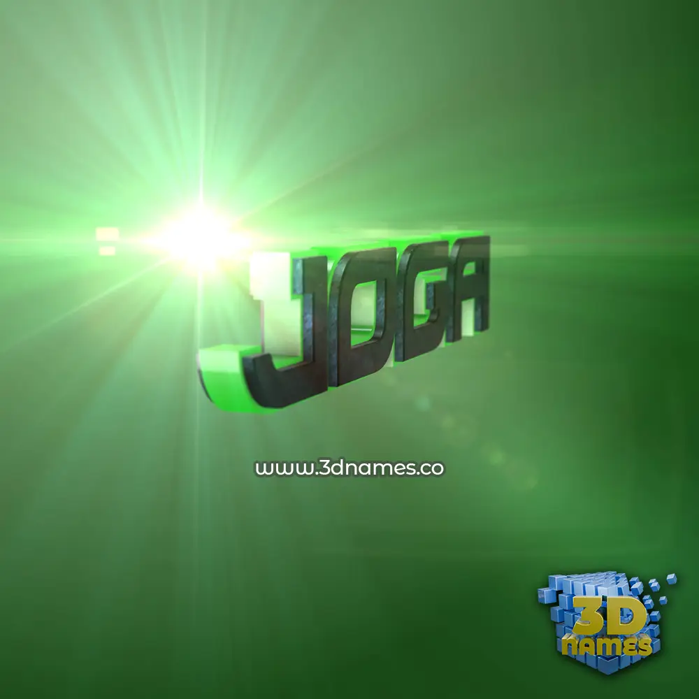 joga in Green Light style - 3D name wallpaper