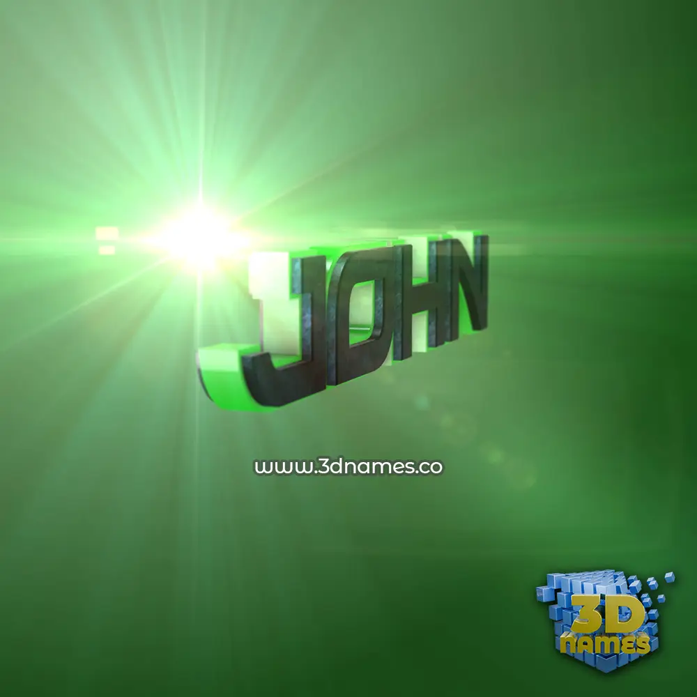 john in Green Light style - 3D name wallpaper