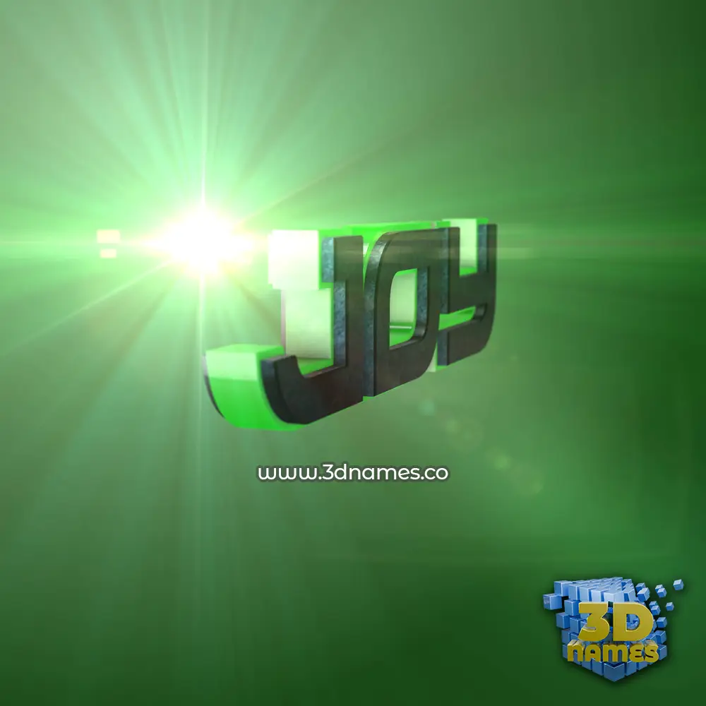 joy in Green Light style - 3D name wallpaper