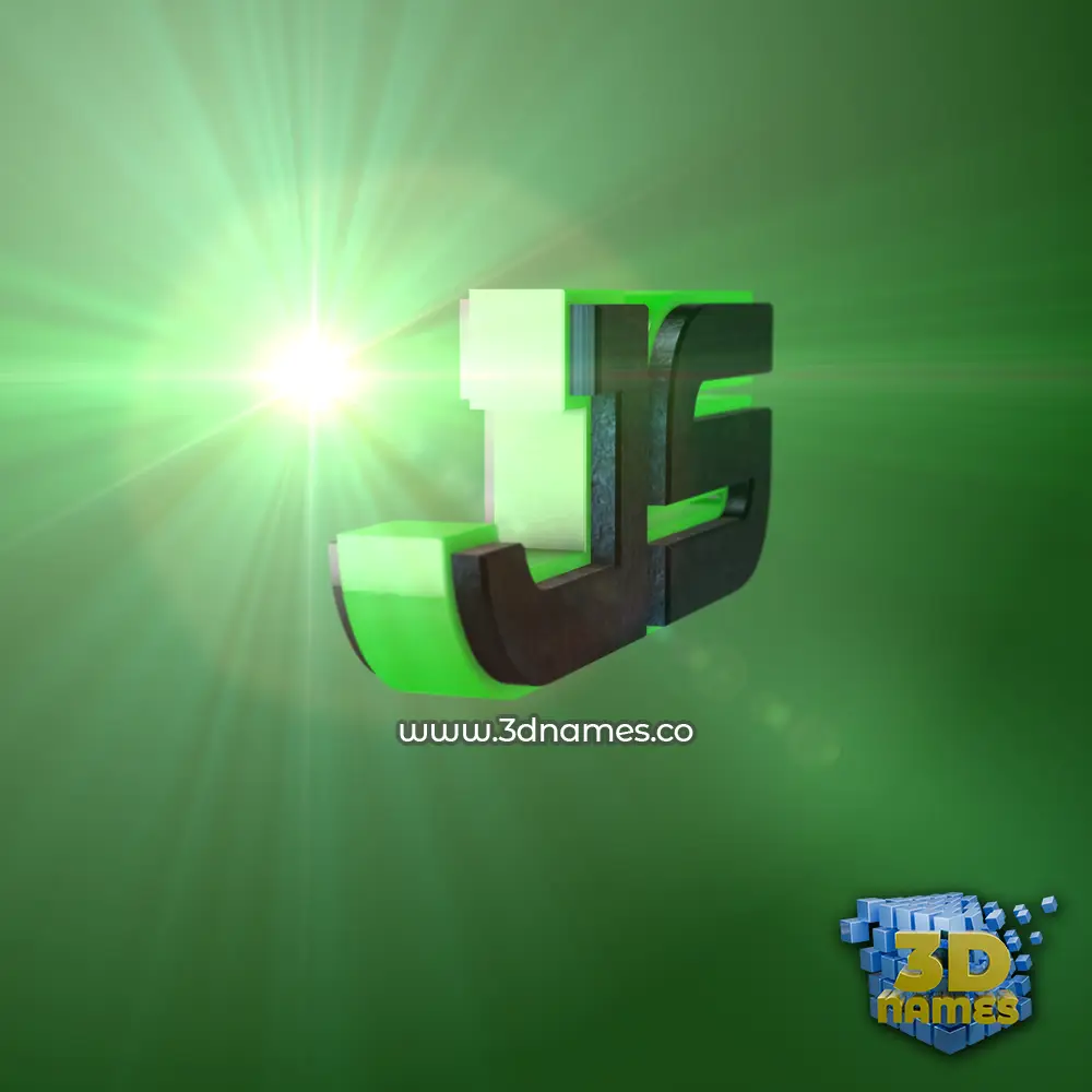 js in Green Light style - 3D name wallpaper