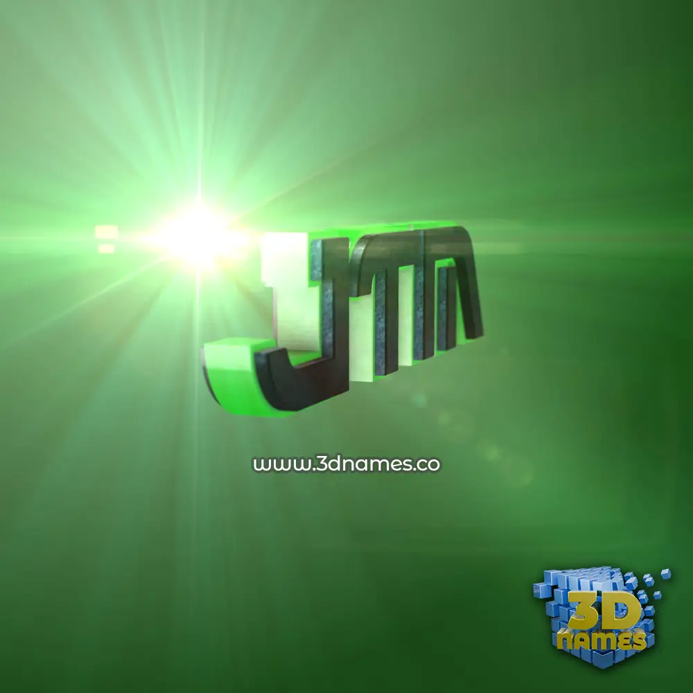 jtm in Green Light style - 3D name wallpaper