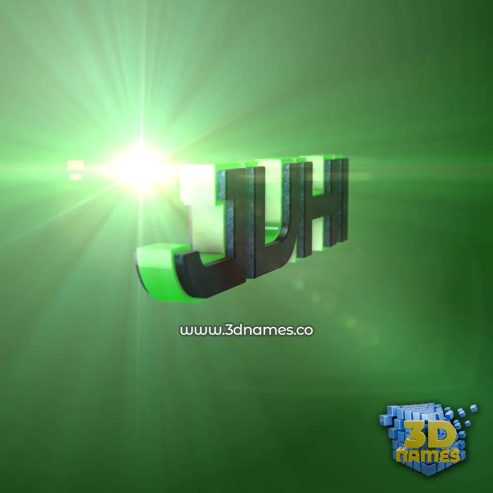 juhi in Green Light style - 3D name wallpaper