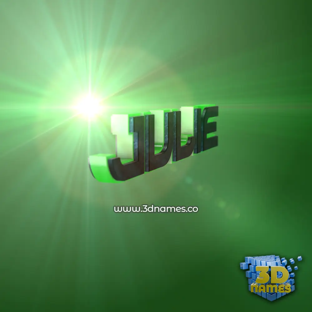 julie in Green Light style - 3D name wallpaper