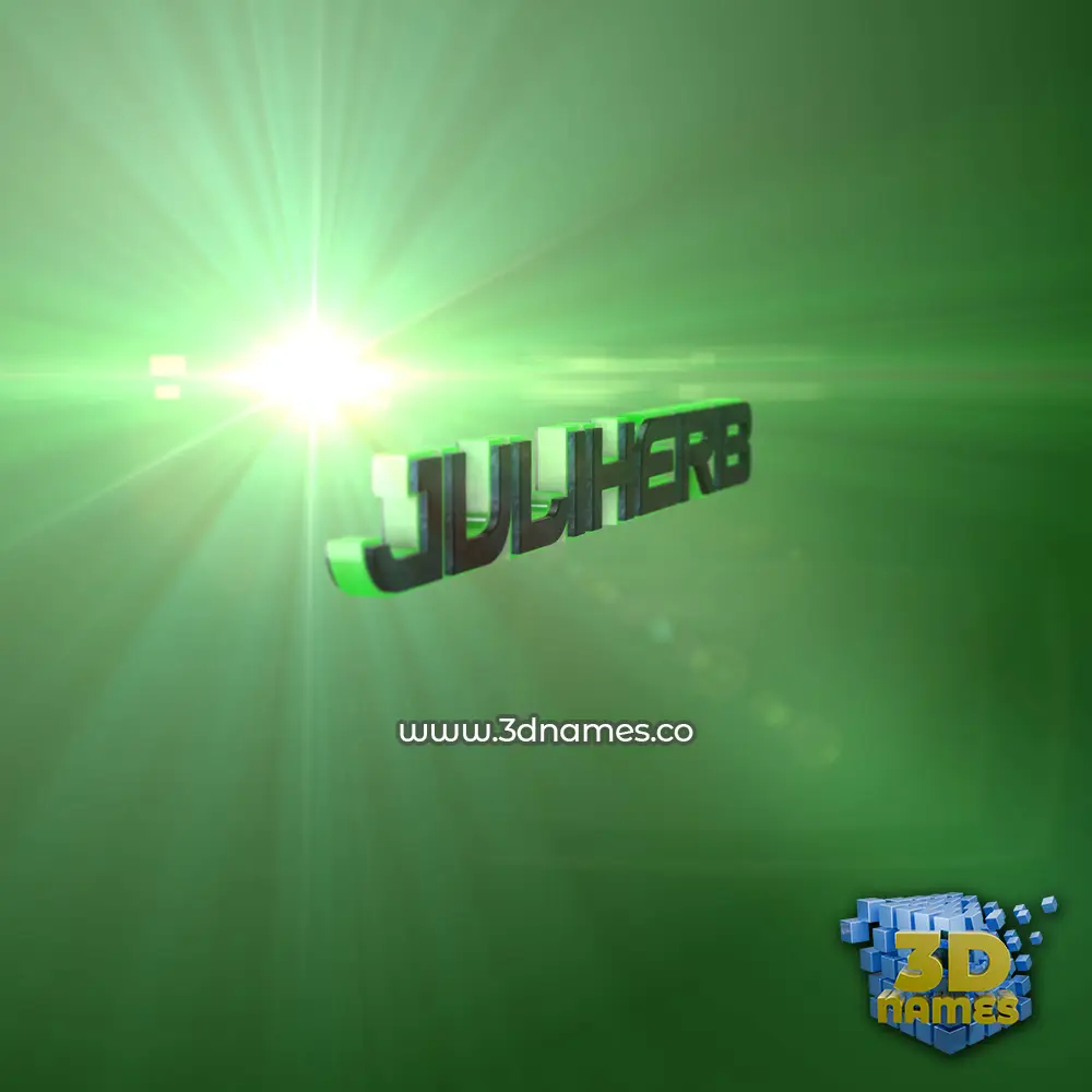 juliherb in Green Light style - 3D name wallpaper