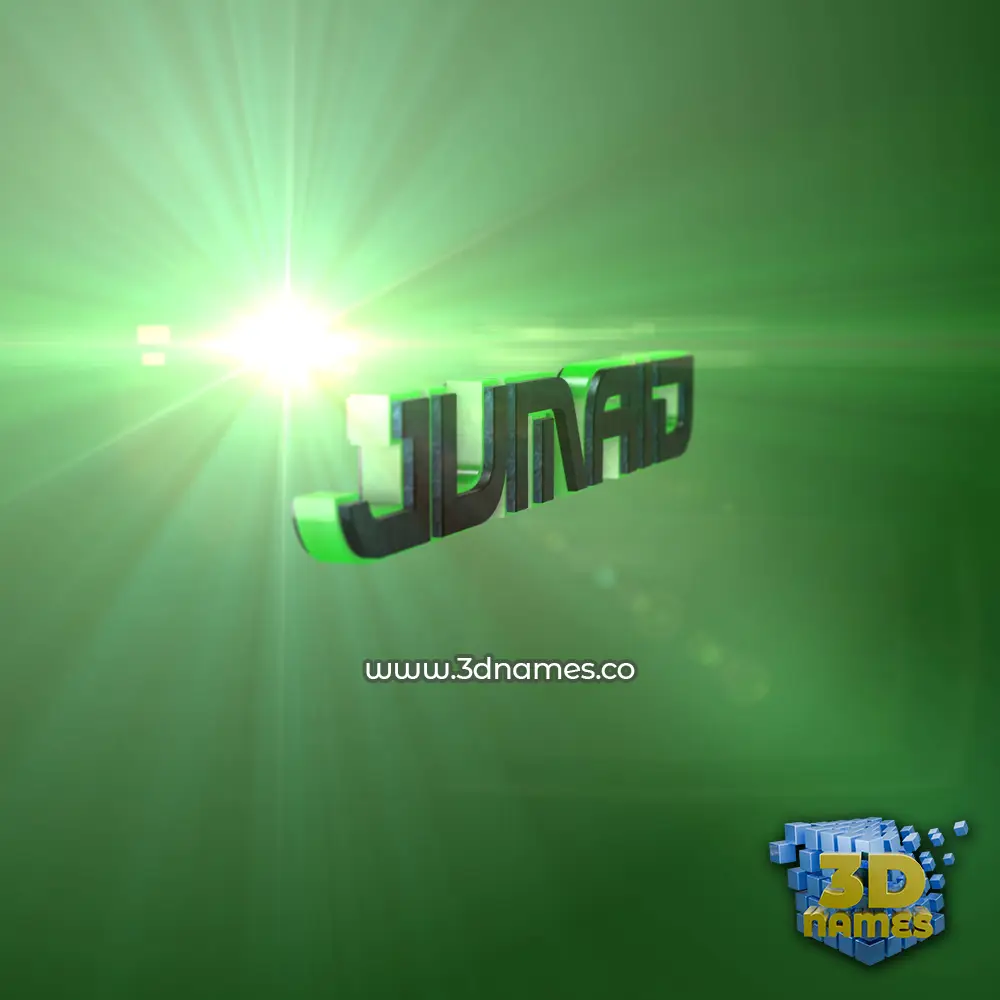 jumaid in Green Light style - 3D name wallpaper