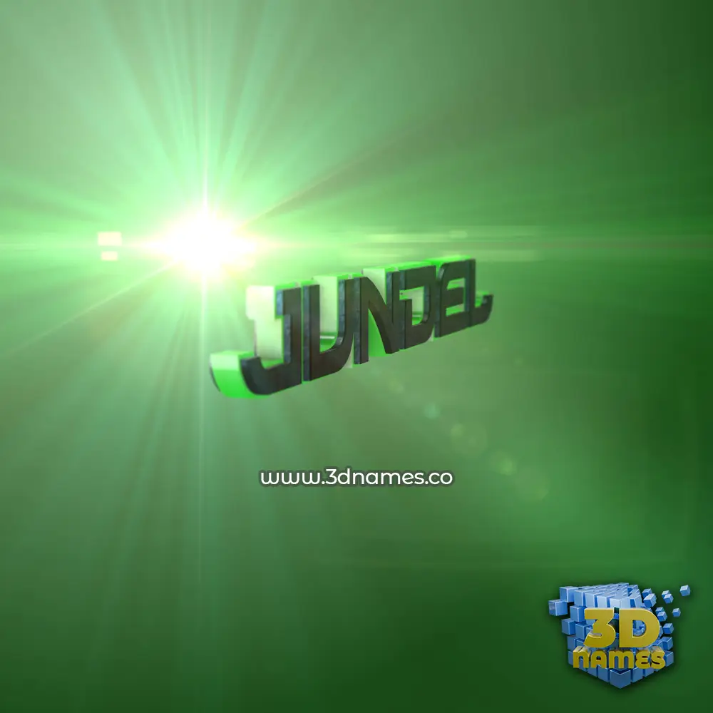 jundel in Green Light style - 3D name wallpaper