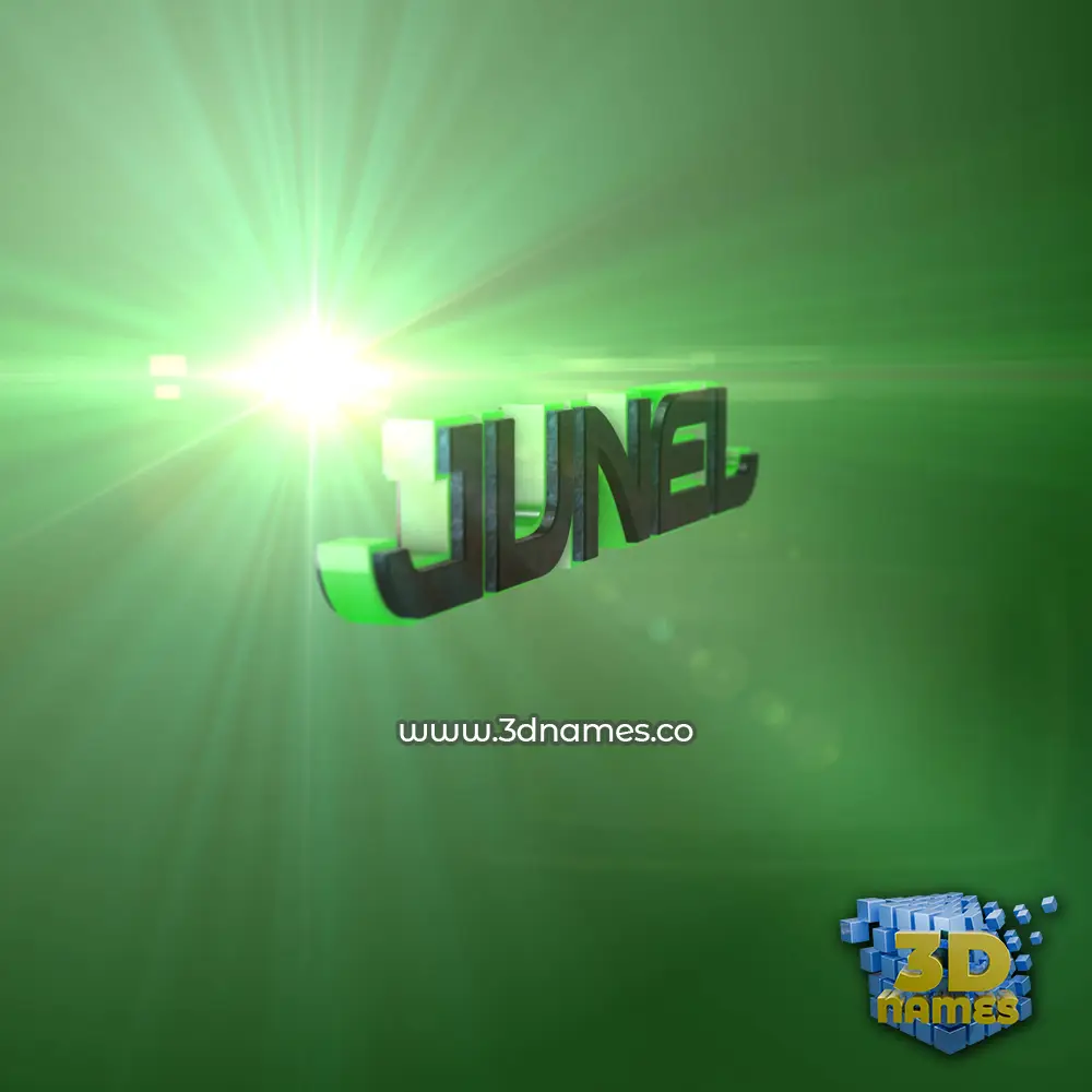 junel in Green Light style - 3D name wallpaper