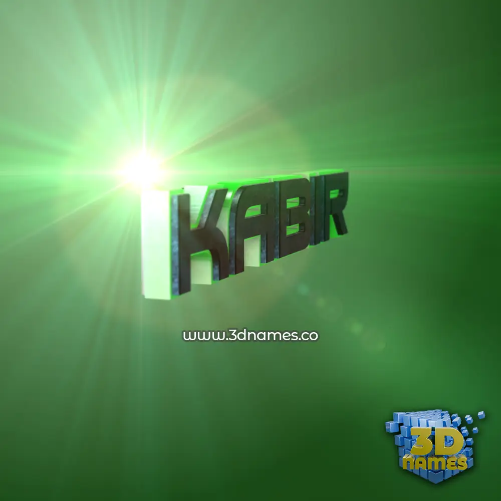 kabir in Green Light style - 3D name wallpaper