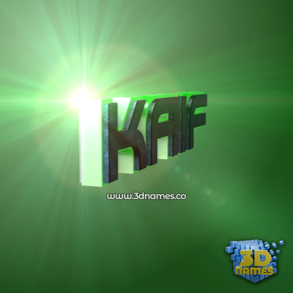 kaif in Green Light style - 3D name wallpaper