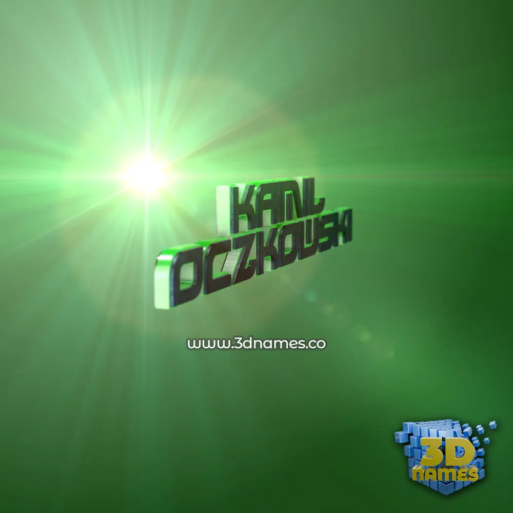 kamil oczkowski in Green Light style - 3D name wallpaper