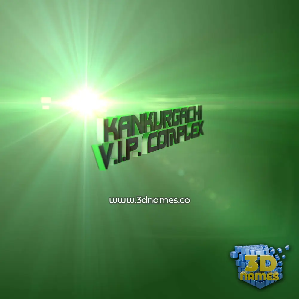 kankurgachi v.i.p. complex in Green Light style - 3D name wallpaper