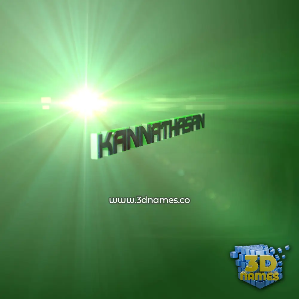 kannathasan in Green Light style - 3D name wallpaper