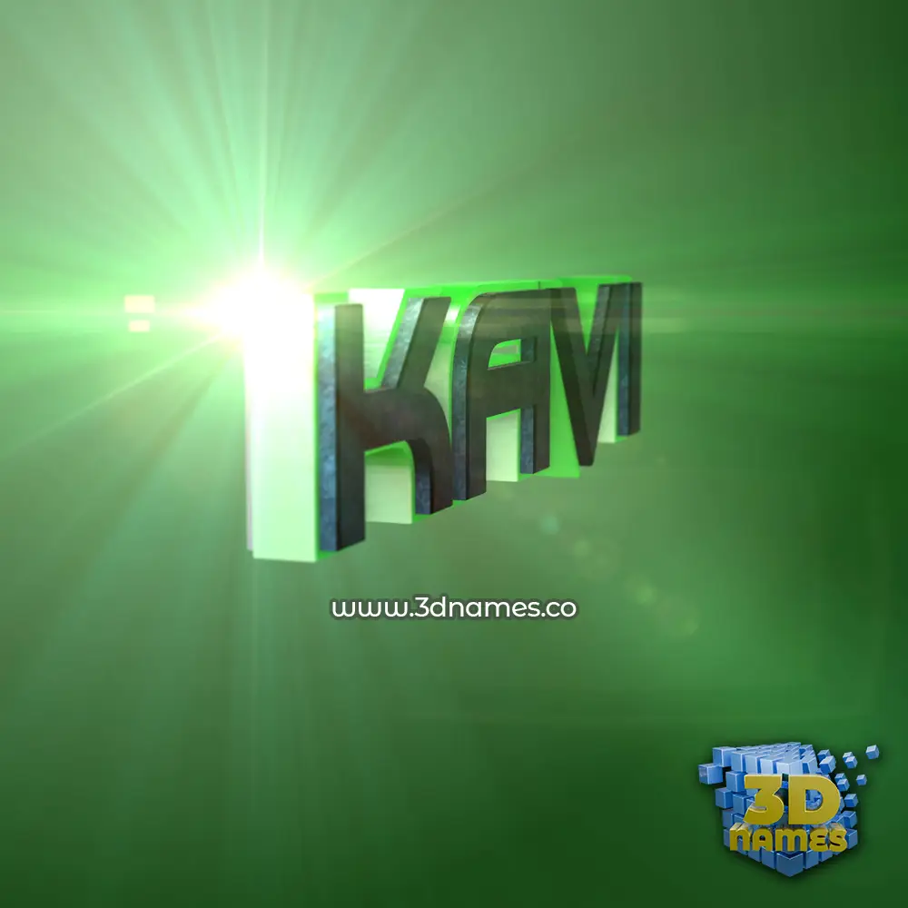 kavi in Green Light style - 3D name wallpaper