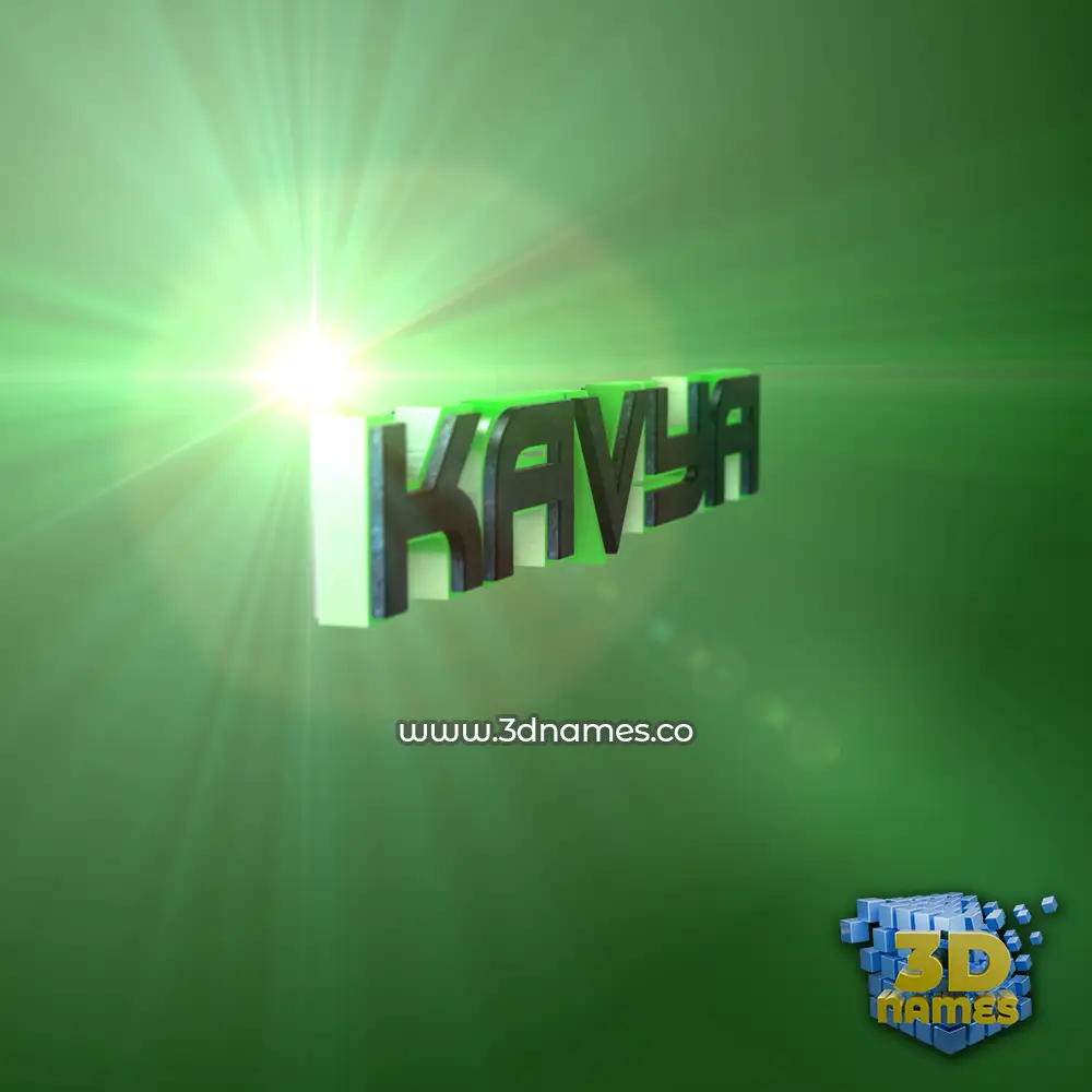 kavya in Green Light style - 3D name wallpaper