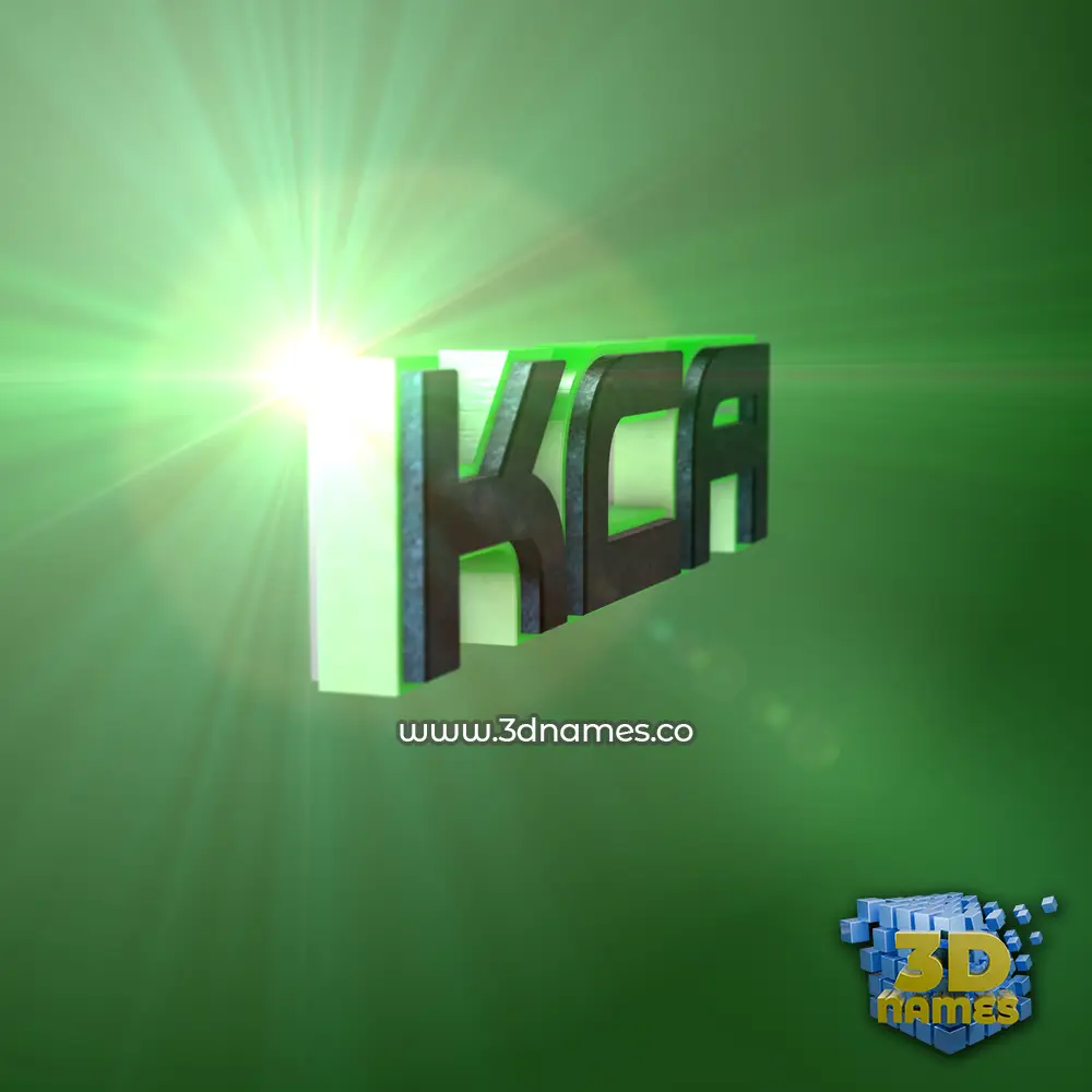 kca in Green Light style - 3D name wallpaper