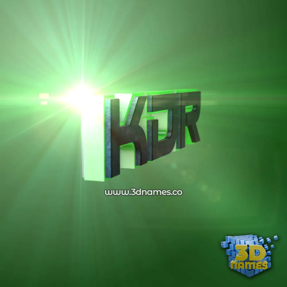 kdr in Green Light style - 3D name wallpaper