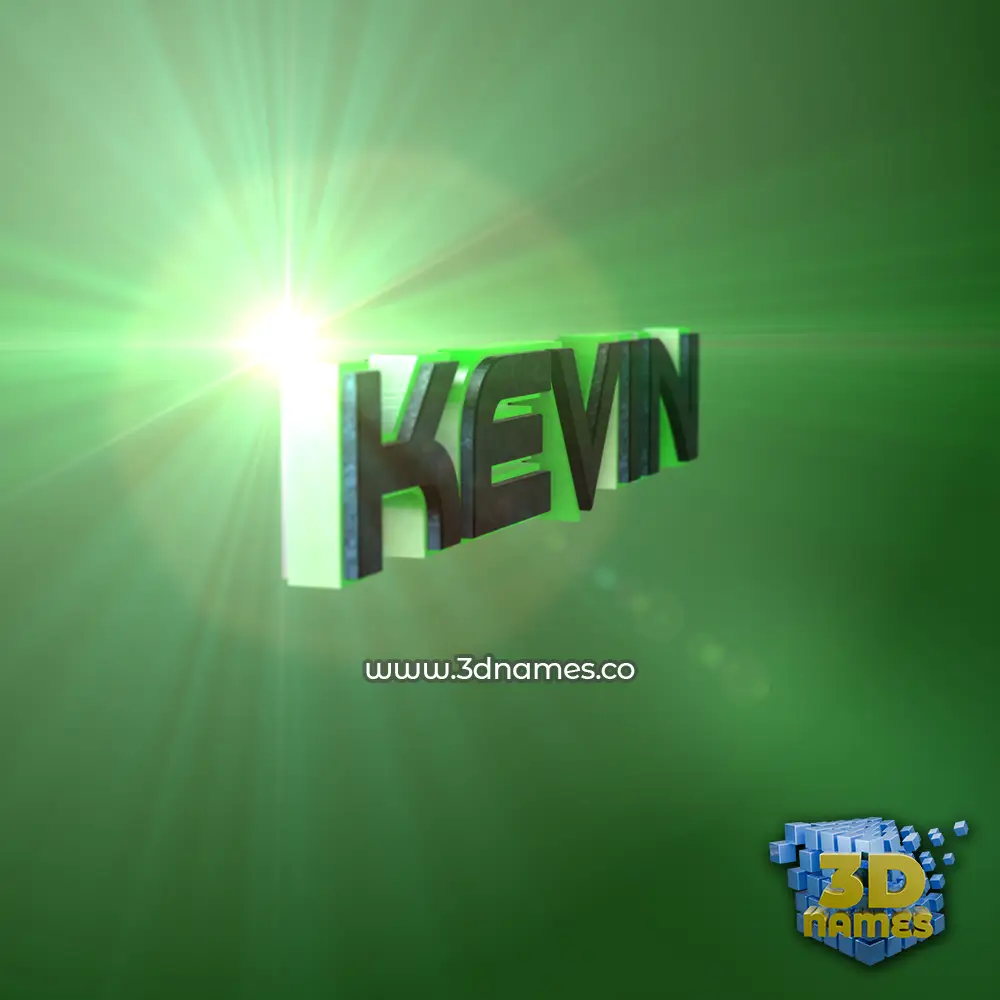 kevin in Green Light style - 3D name wallpaper