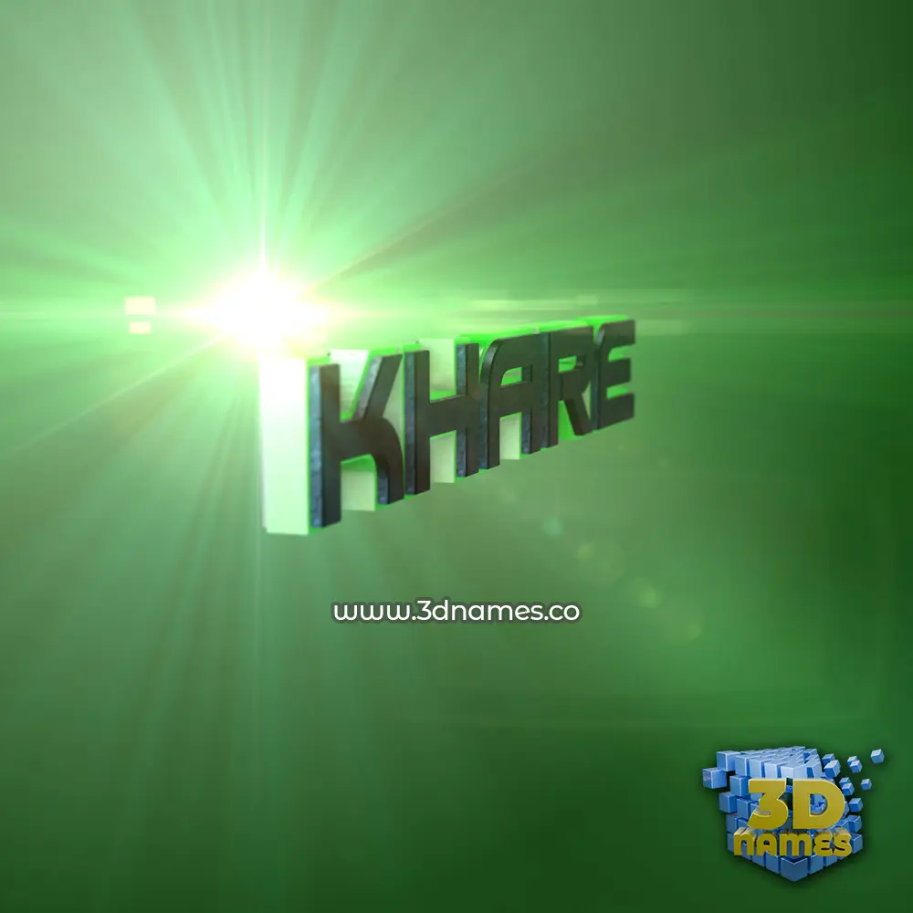 khare in Green Light style - 3D name wallpaper
