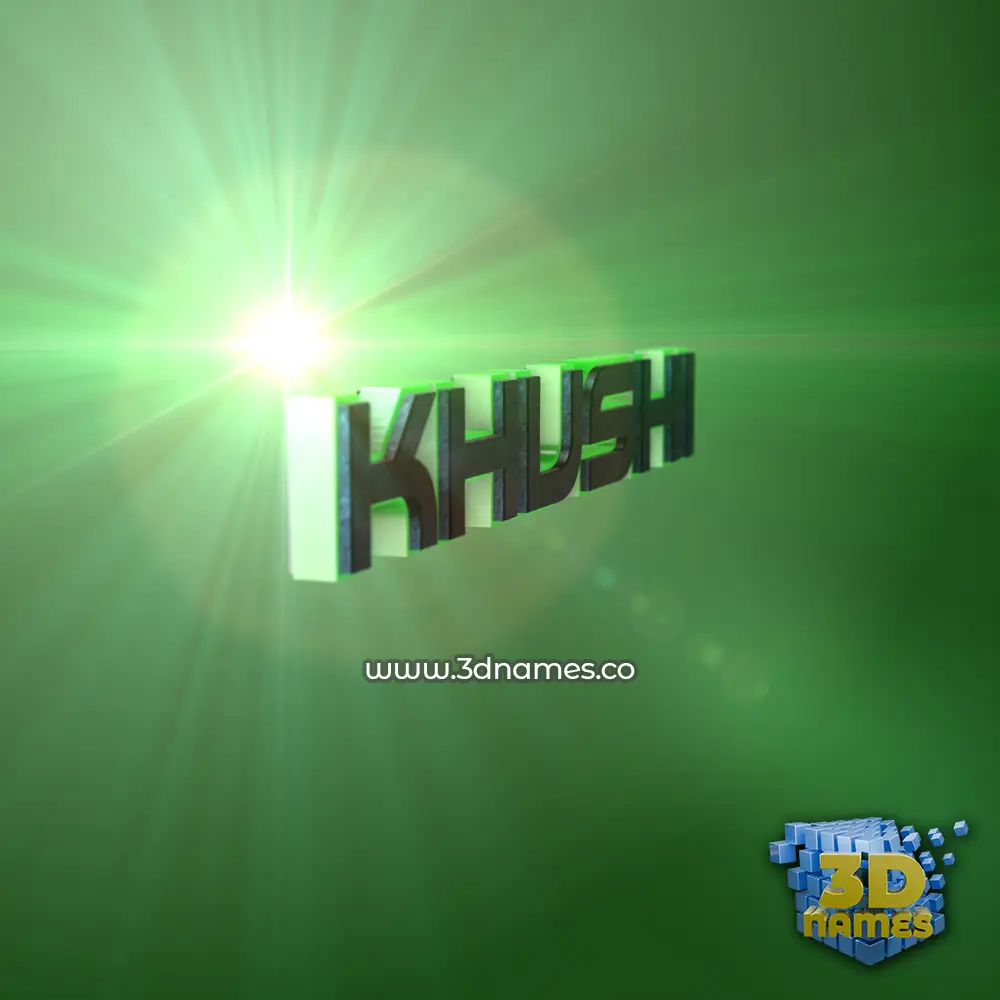 khushi in Green Light style - 3D name wallpaper