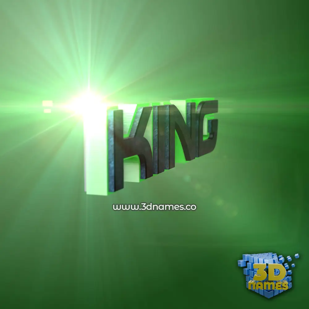 king in Green Light style - 3D name wallpaper