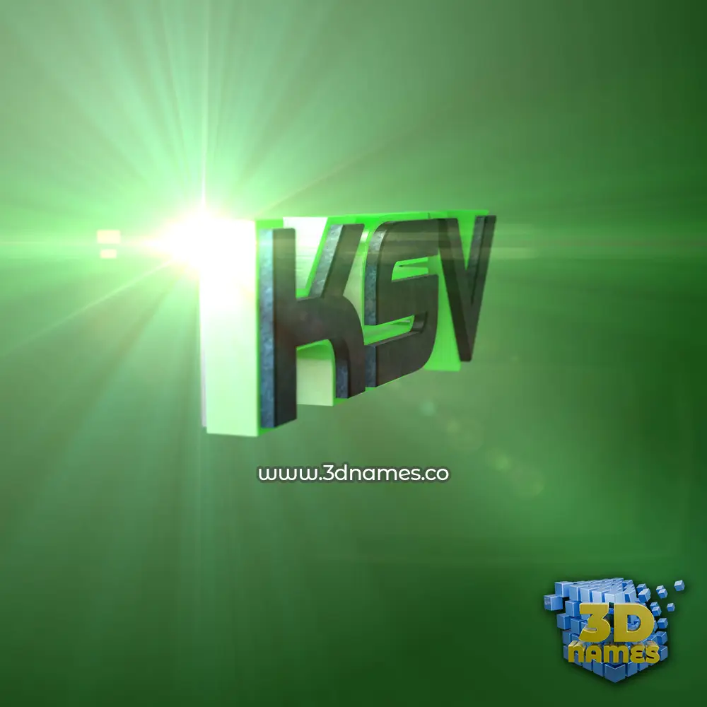 ksv in Green Light style - 3D name wallpaper