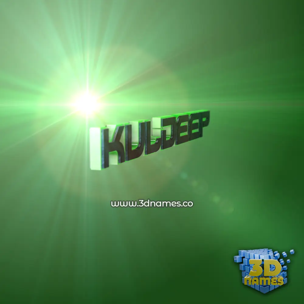 kuldeep in Green Light style - 3D name wallpaper