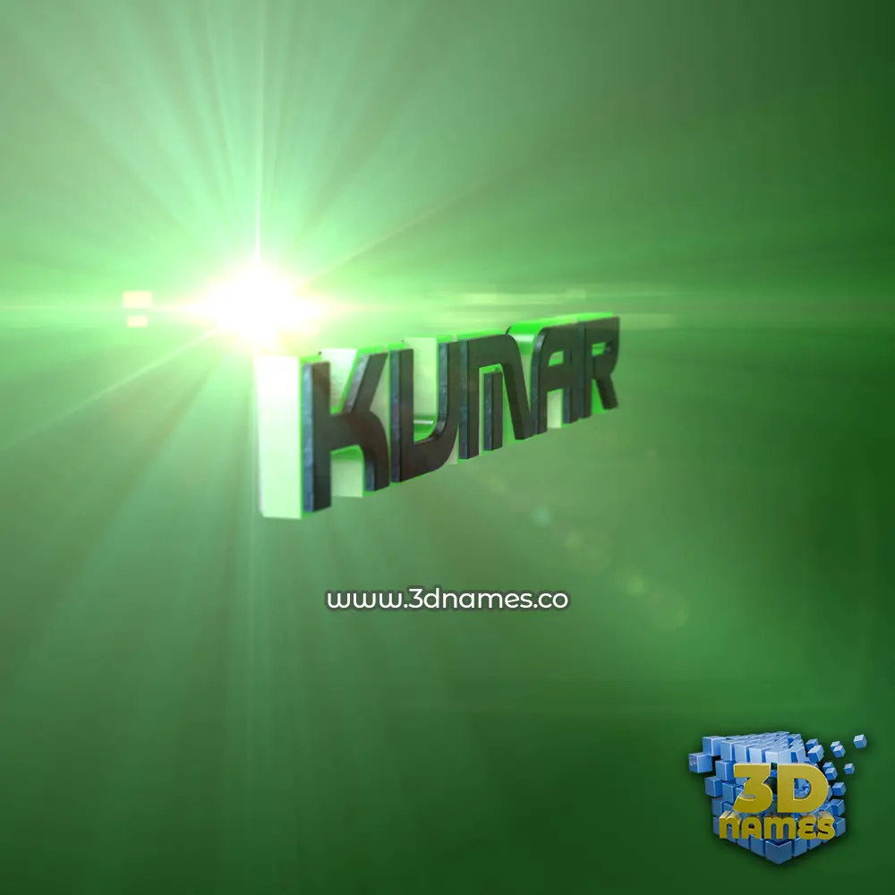 kumar in Green Light style - 3D name wallpaper