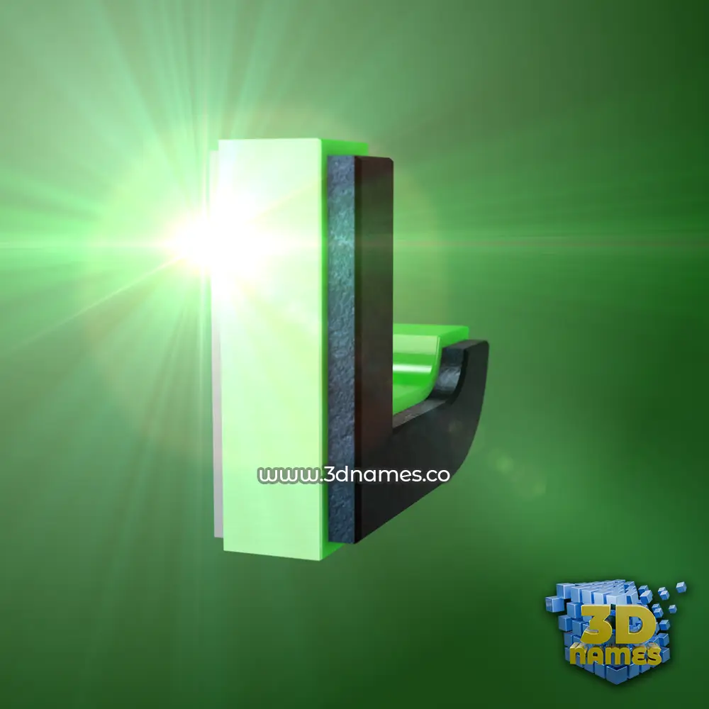 l in Green Light style - 3D name wallpaper