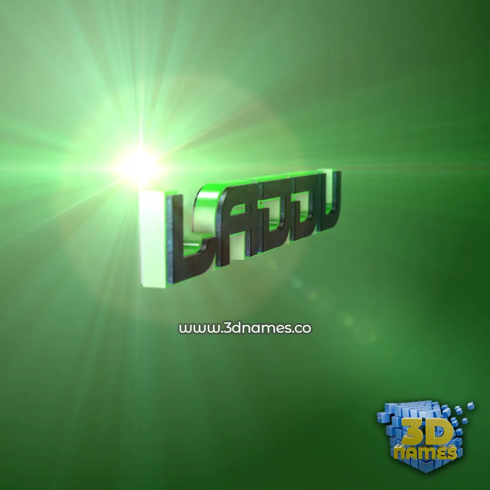 laddu in Green Light style - 3D name wallpaper
