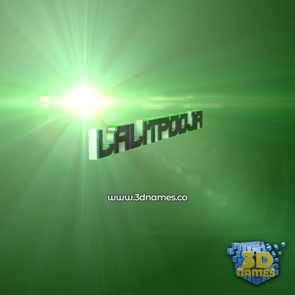 lalitpooja in Green Light style - 3D name wallpaper