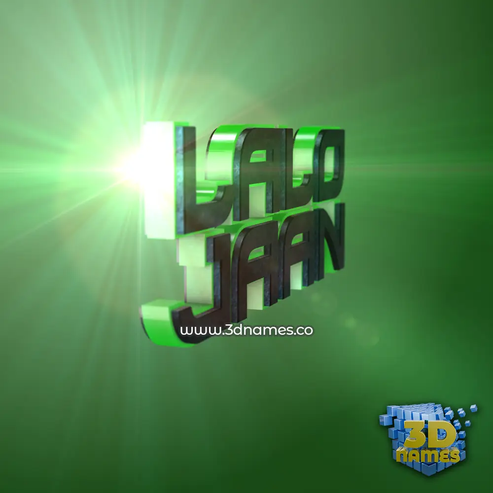 lalo jaan in Green Light style - 3D name wallpaper