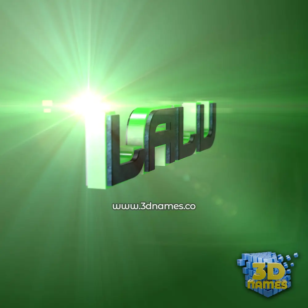 lalu in Green Light style - 3D name wallpaper