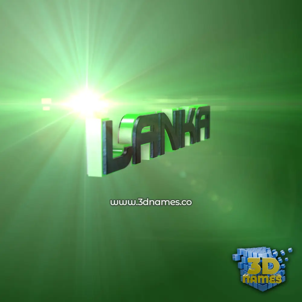 lanka in Green Light style - 3D name wallpaper