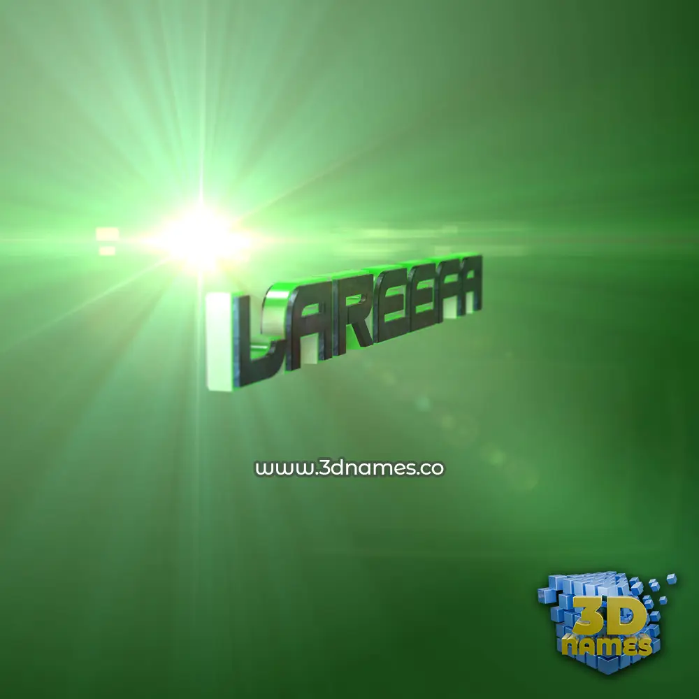 lareefa in Green Light style - 3D name wallpaper
